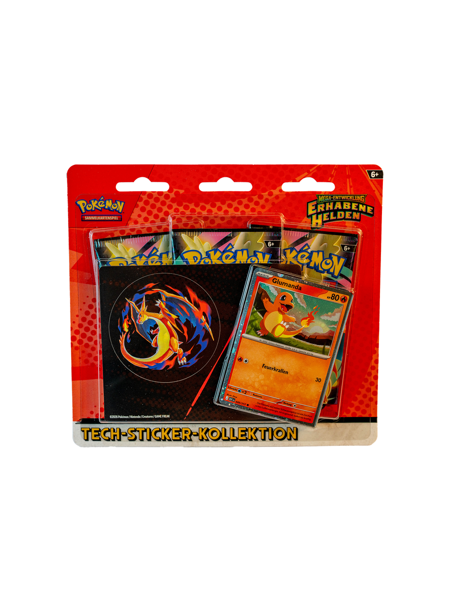 Pokémon Erhabene Helden Techsticker Blister Glumanda (DE, sealed)